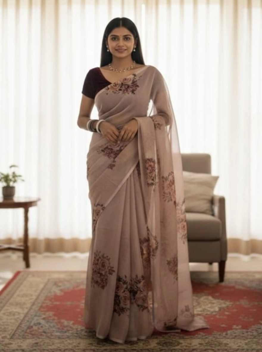 Garden Embroidered Saree