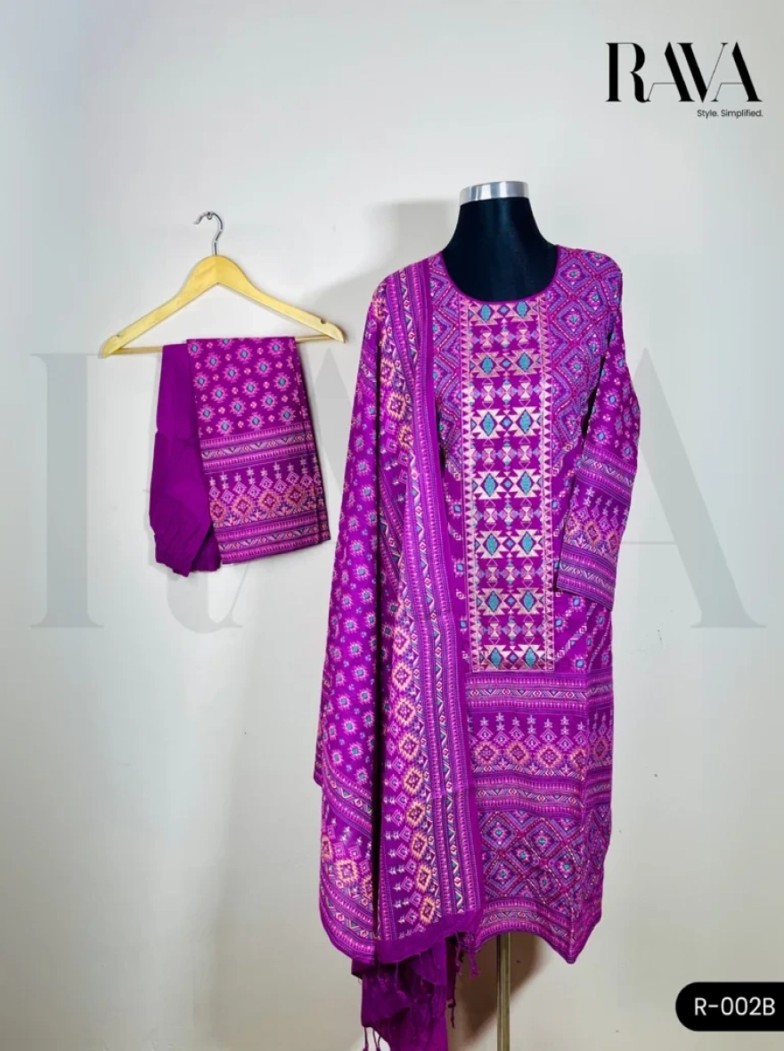 Premium Boutique Cotton 3-Piece Salwar Kameez - R-002B