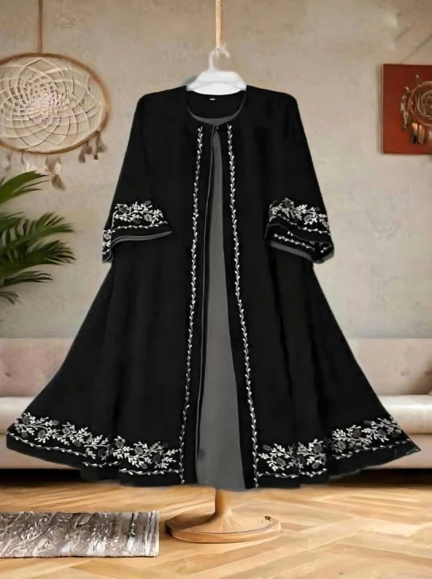 Midnight Glitz Shimmering Butterfly Borkha Set