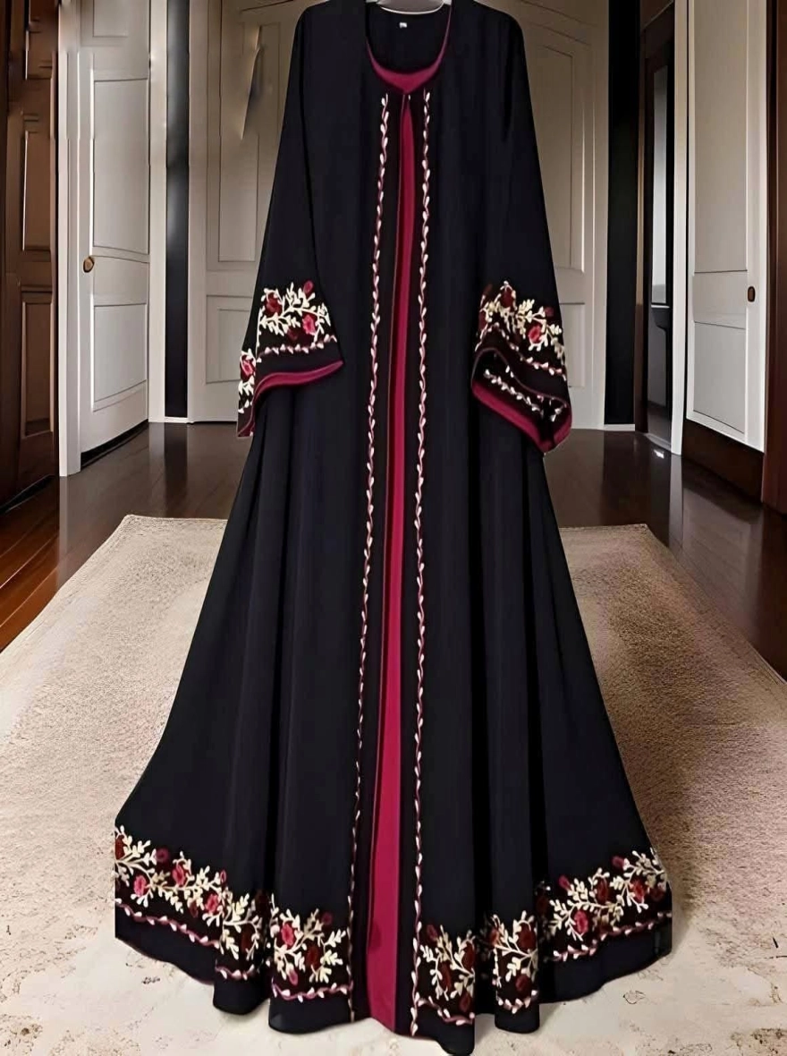 Midnight Glitz Shimmering Butterfly Borkha Set