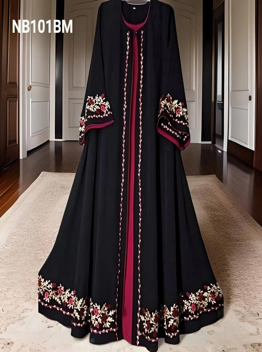 Midnight Glitz Shimmering Butterfly Borkha Set