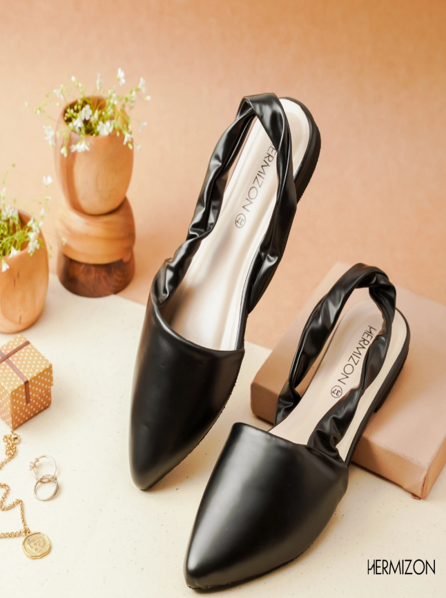 Twila Scrunched Back Pointed-Toe Flats