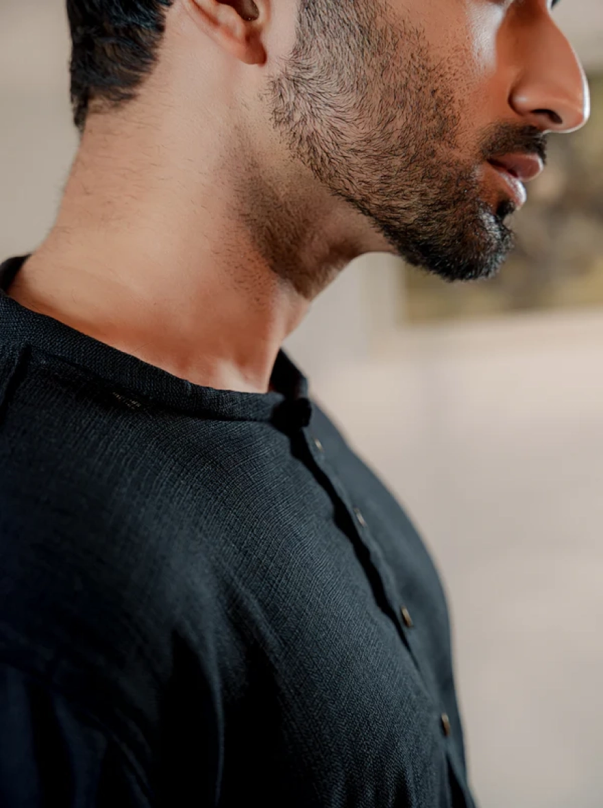 Shehzan Contemporary Panjabi – Jet Black