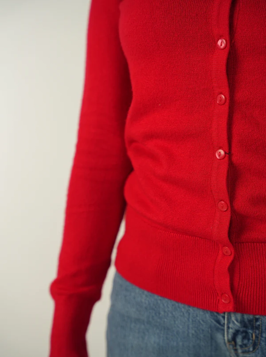 Elia Cardigan in Scarlet
