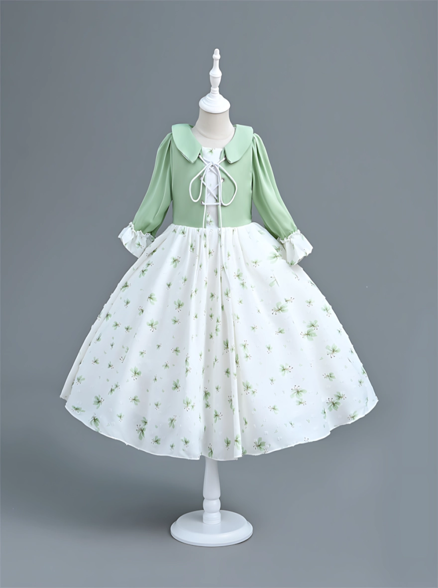 Imported China Cold Purple X White Floral Party Dress