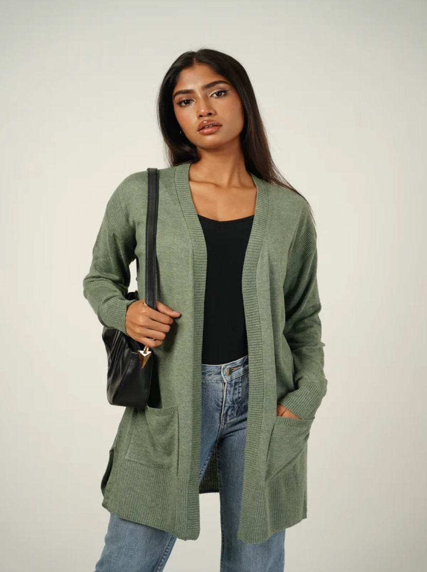 Seaweed Long Cardigan
