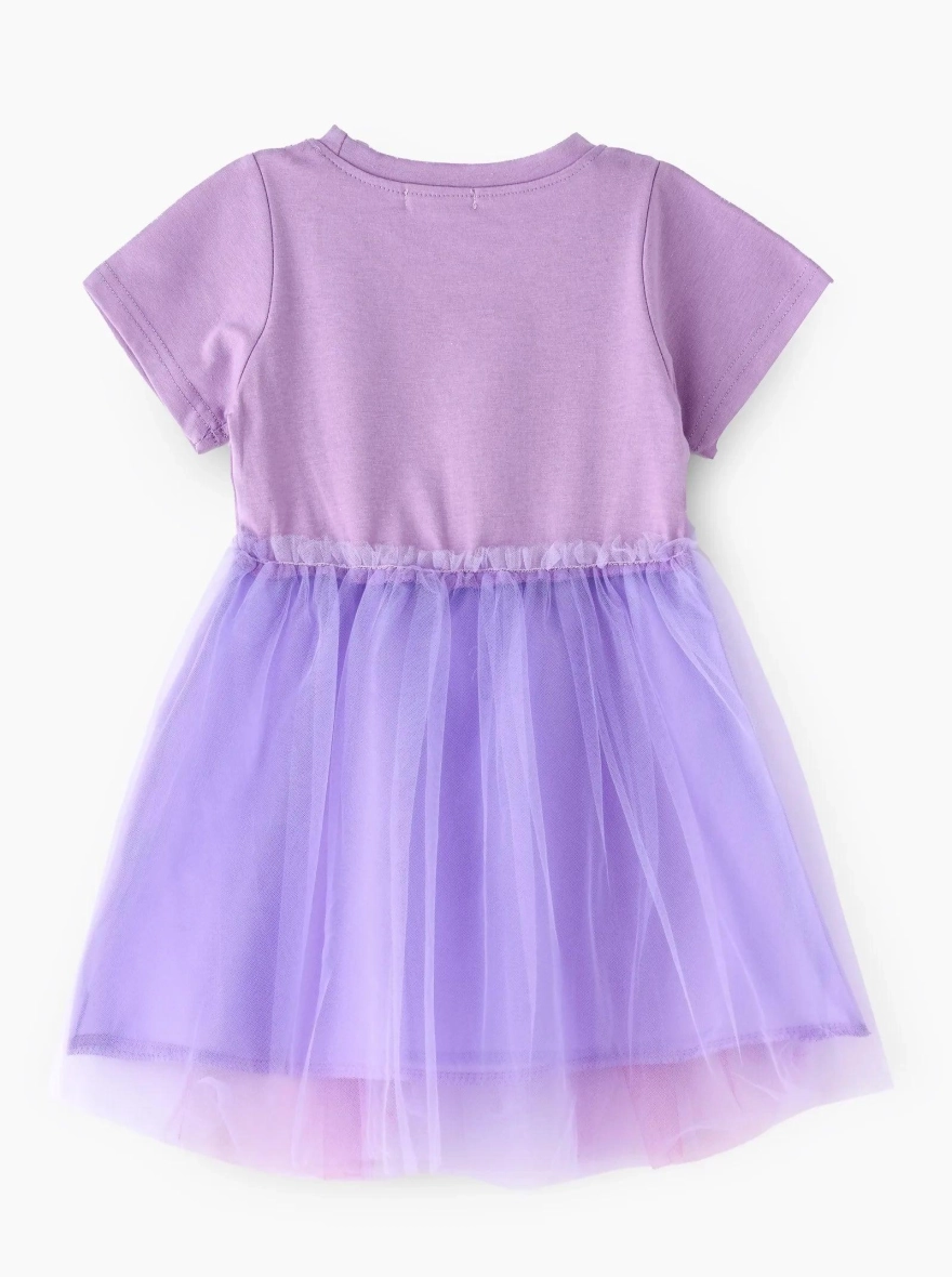 Imported Gorgeous Rainbow Design Purple Frock (China)