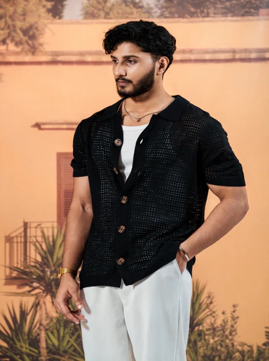 Amalfi Navy Resort Knit Shirt