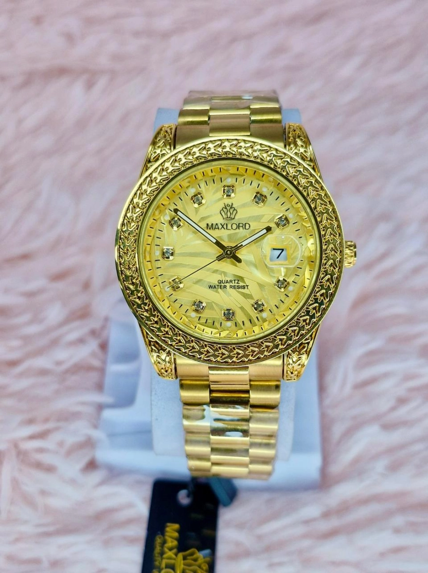 MAXLORD 9638G Luxury Dual-Display Waterproof Stainless Steel Watch