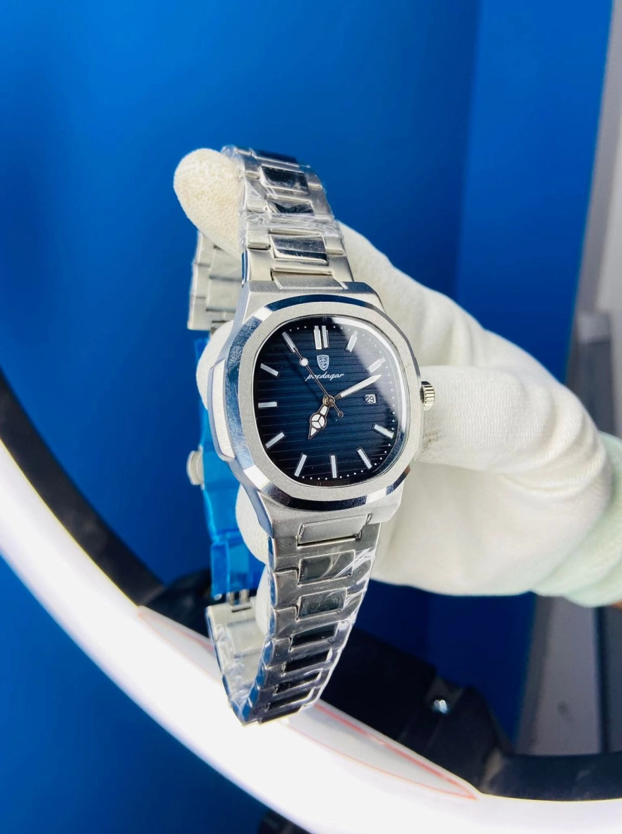 POEDAGAR Luxury Nautilus-Style Men’s Luminous Stainless Steel Watch