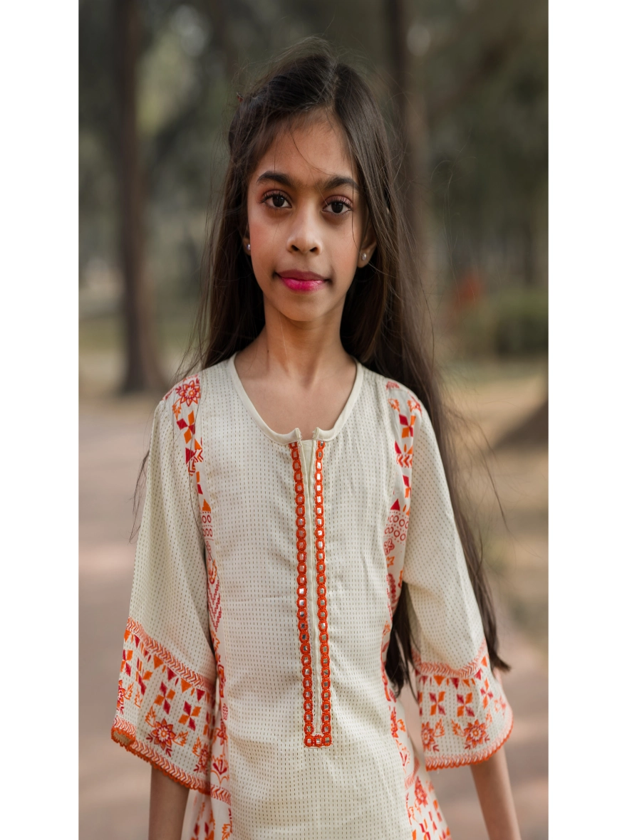 Baby Girls Soft Cotton Three-Piece Set,Screen Print & Embroidery