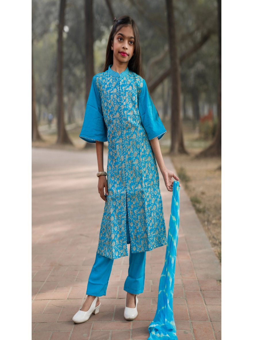 Baby Girls Soft Cotton 3-Piece Set Screen Print & Embroidery