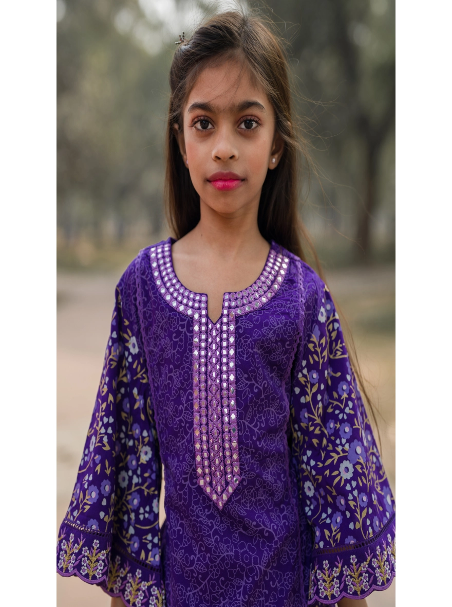 Girls Soft Cotton, 3-Piece Set, Screen Print & Embroidery