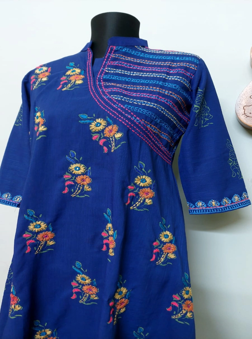 Amethyst Hand-Block Floral Cotton Kurti