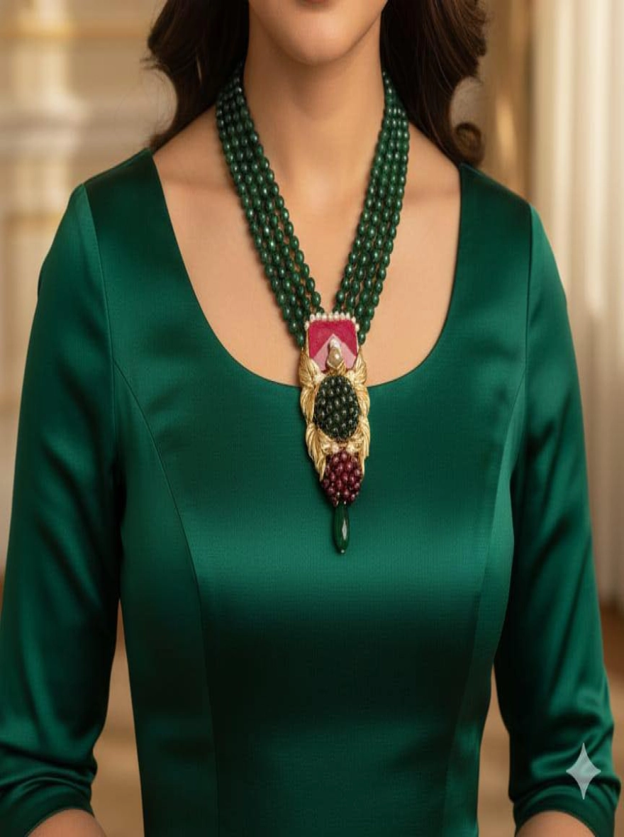 Rose Quartz Radiance Leopid Statement Necklace