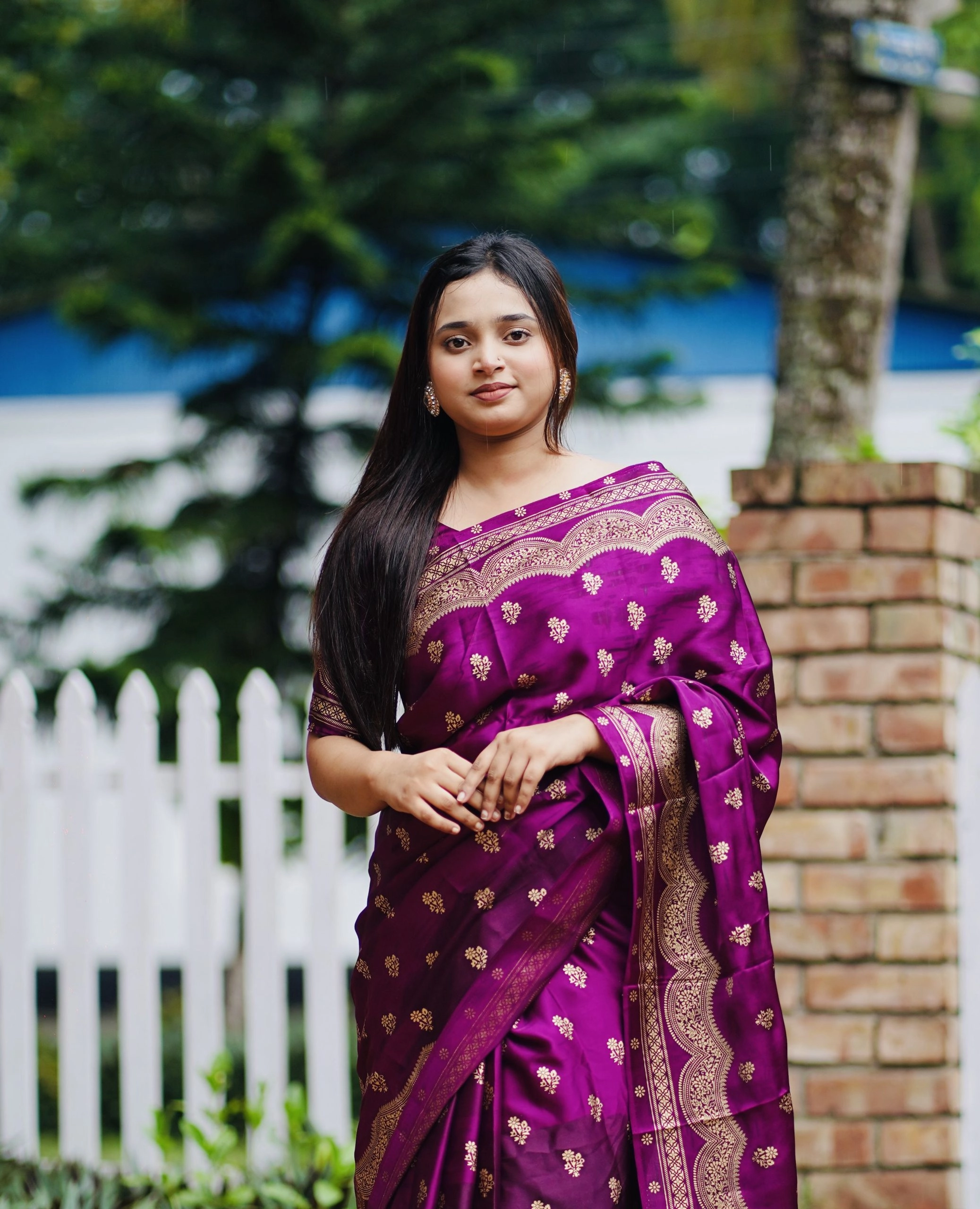 Premium Japanese Silk Black Saree with Screen Print