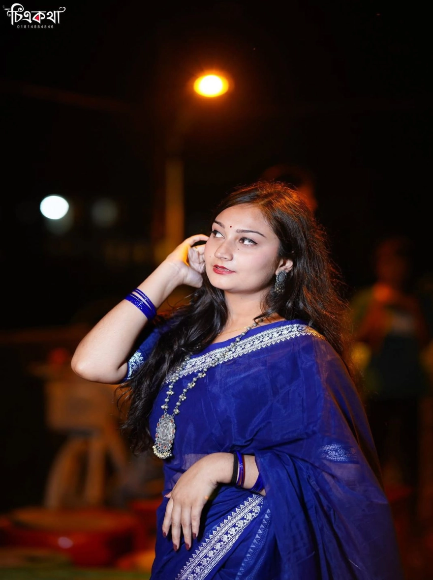 Women's Trendy HalfSilk Nakshi Pair Saree – Royal Blue & Silver Elegance