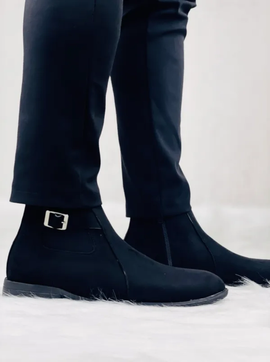 Chelsea Boot-CAT-Suede- Black