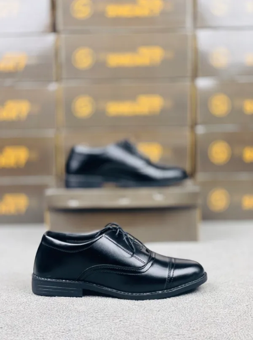 Premium Oxford Plain-Black-Formal Shoes-Men
