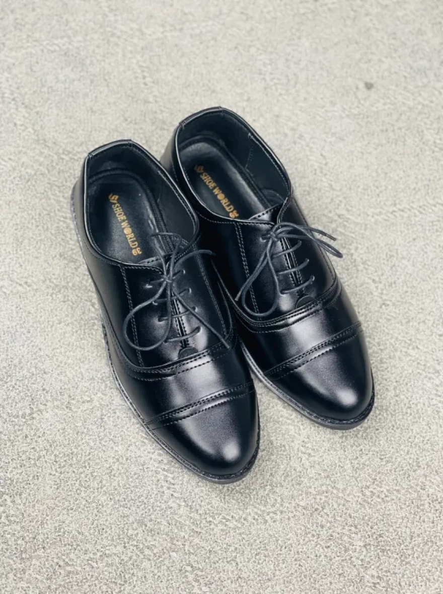 Premium Oxford Plain-Black-Formal Shoes-Men