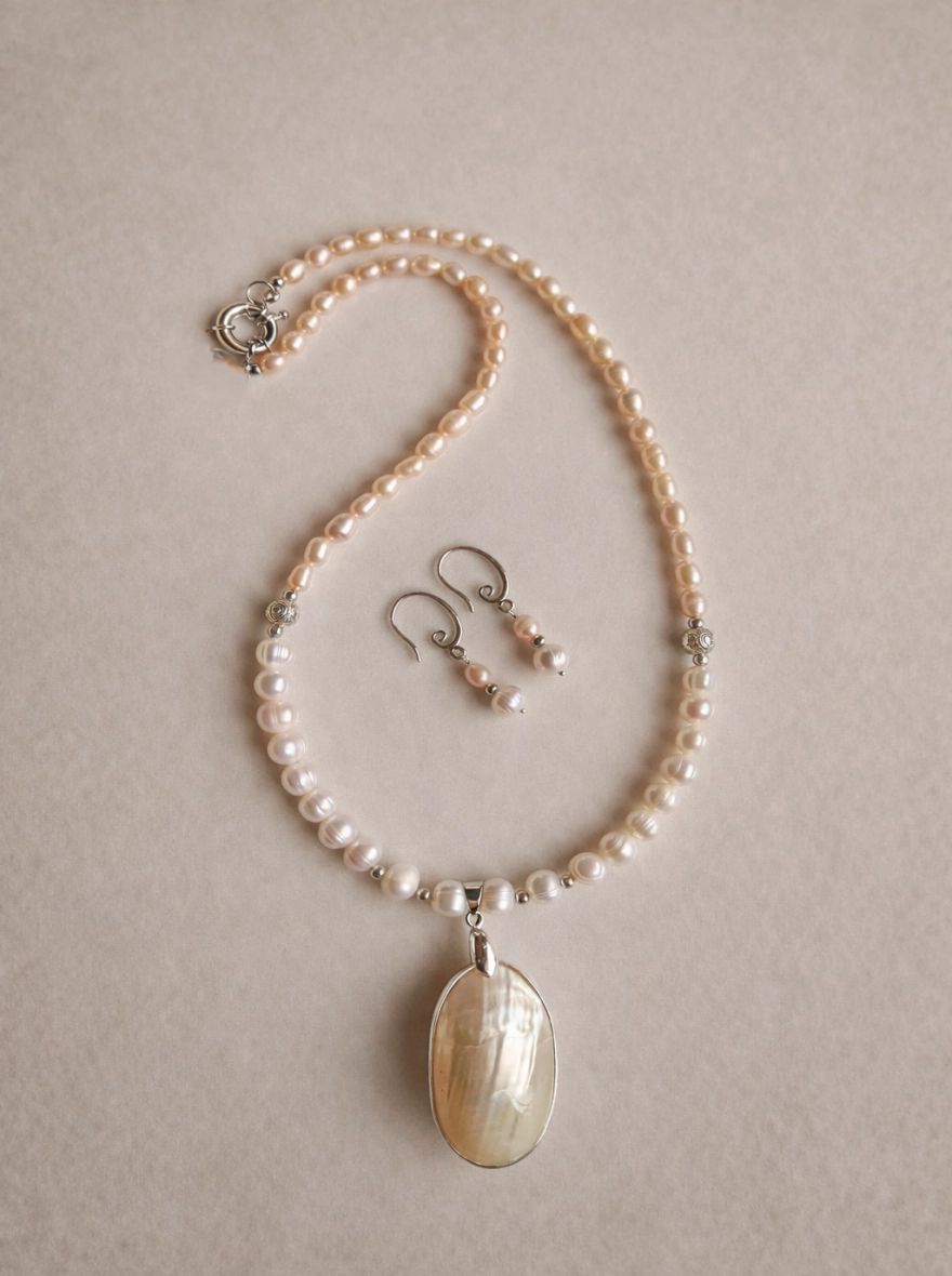 Pearl One Layer Necklace With Locket For Women 