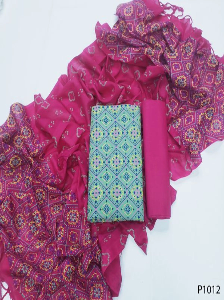 Royal Heritage Digital Print Premium Slab Cotton 3-Piece Set-P1012