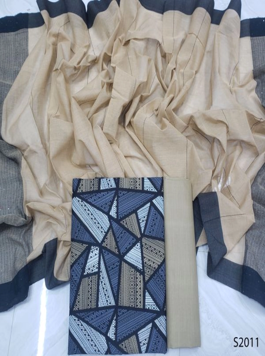 Premium Quality Unstitch 3 Pieces-S2011