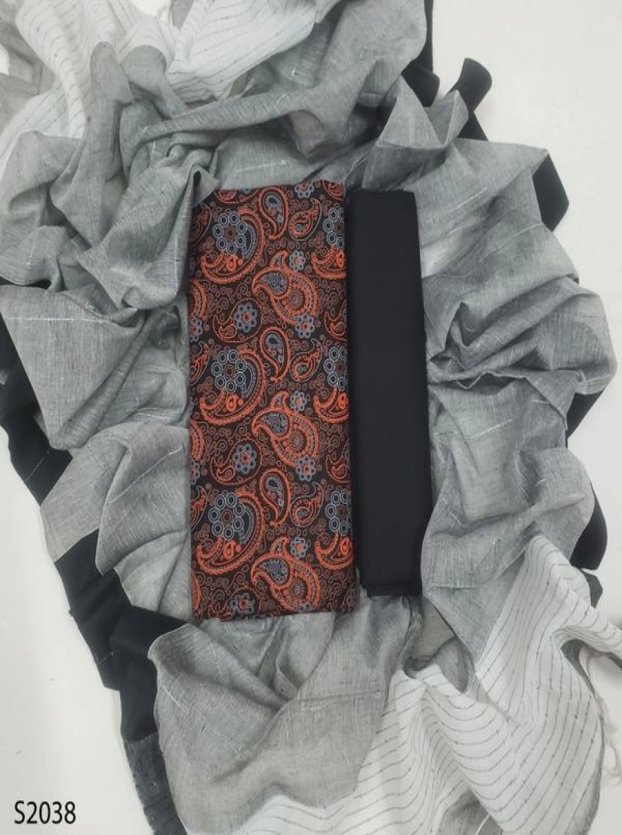 Premium Quality Unstitch 3 Pieces-S2038