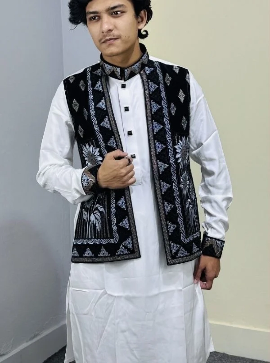 Heritage Elegance Cotton Panjabi – Slate Grey Edition