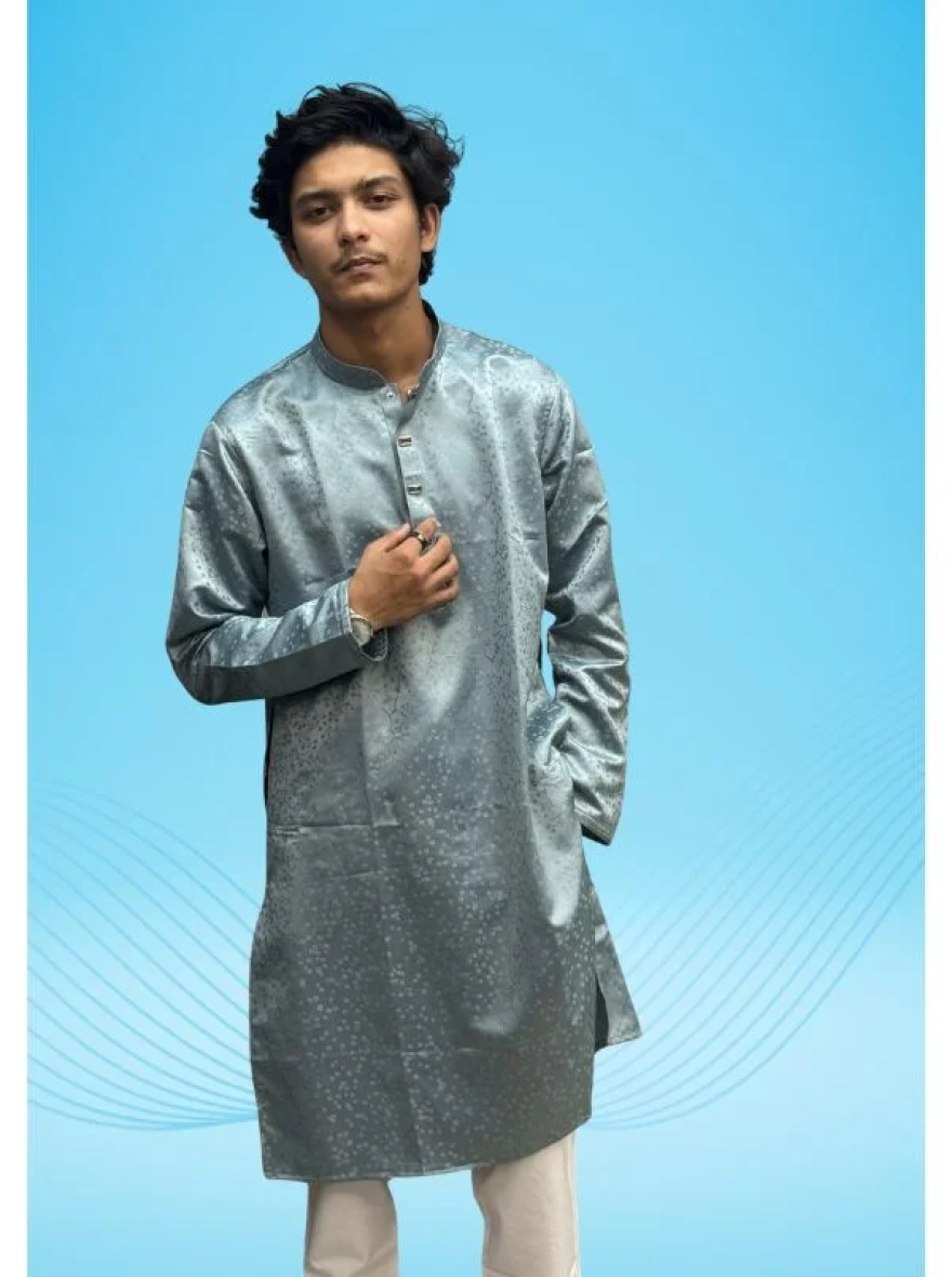 Sapphire Blue Signature Cotton Panjabi