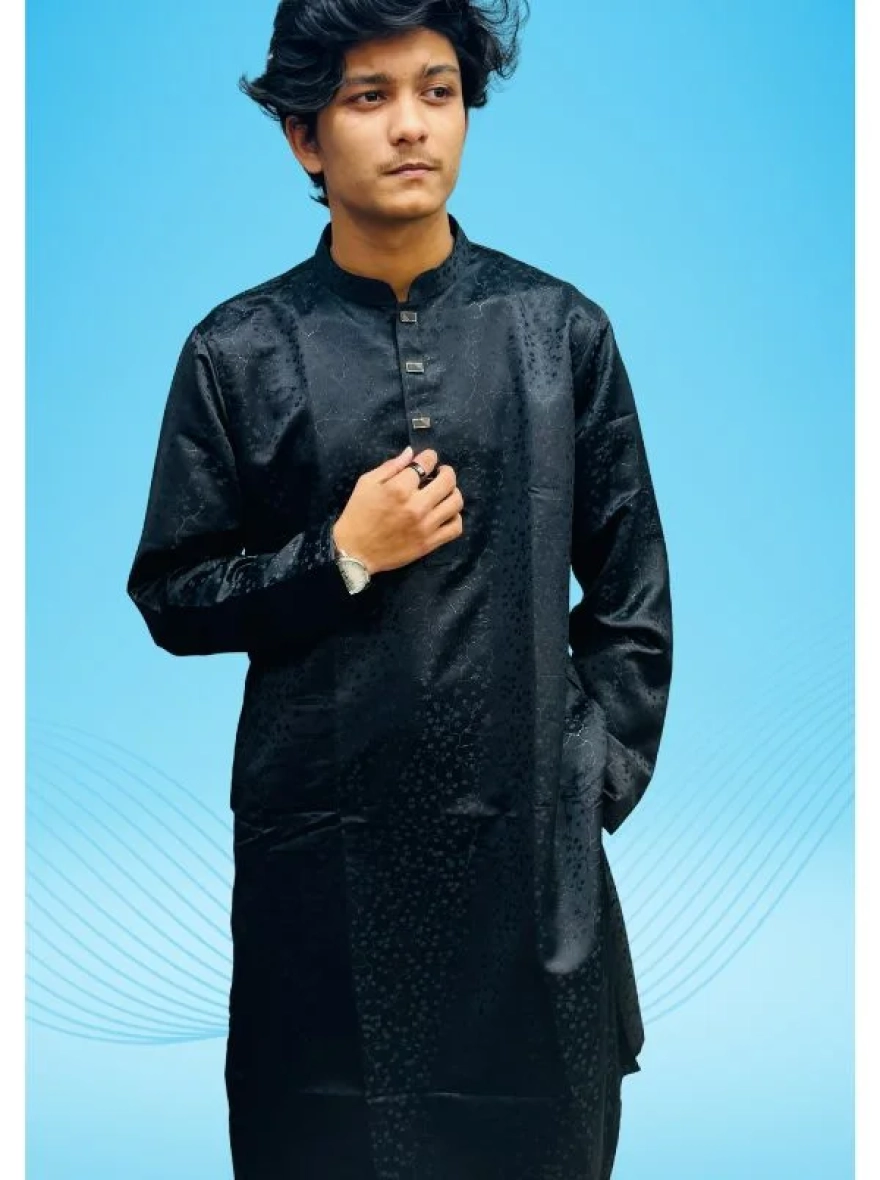 Sapphire Blue Signature Cotton Panjabi