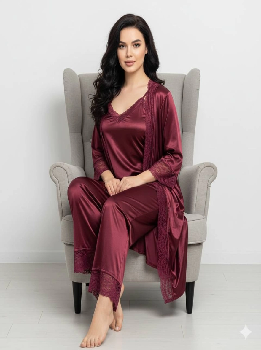 Midnight Glamour 5-Piece China Glossy Nightwear Set