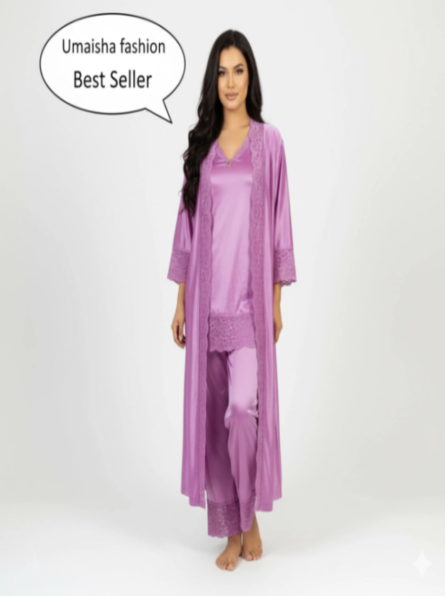 Midnight Glamour 5-Piece China Glossy Nightwear Set