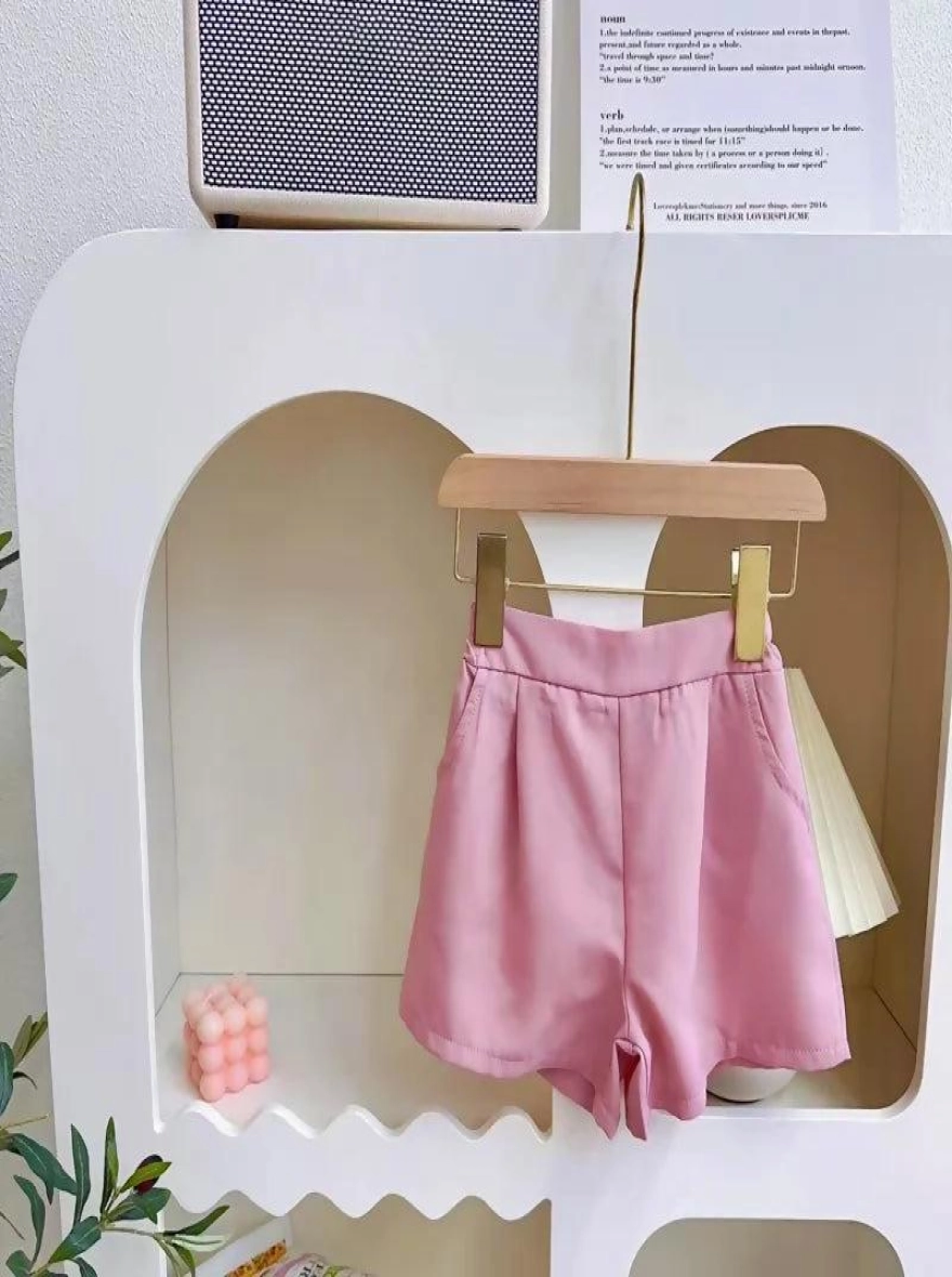 Imported Solid Pink Color Cotton Casual Clothing Set (China)