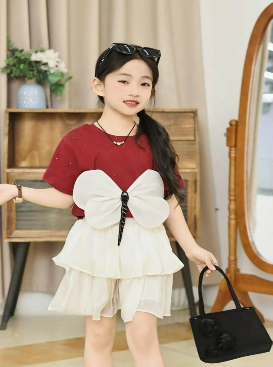 Imported Red X White Premium Grasshopper Skirt Set (China)