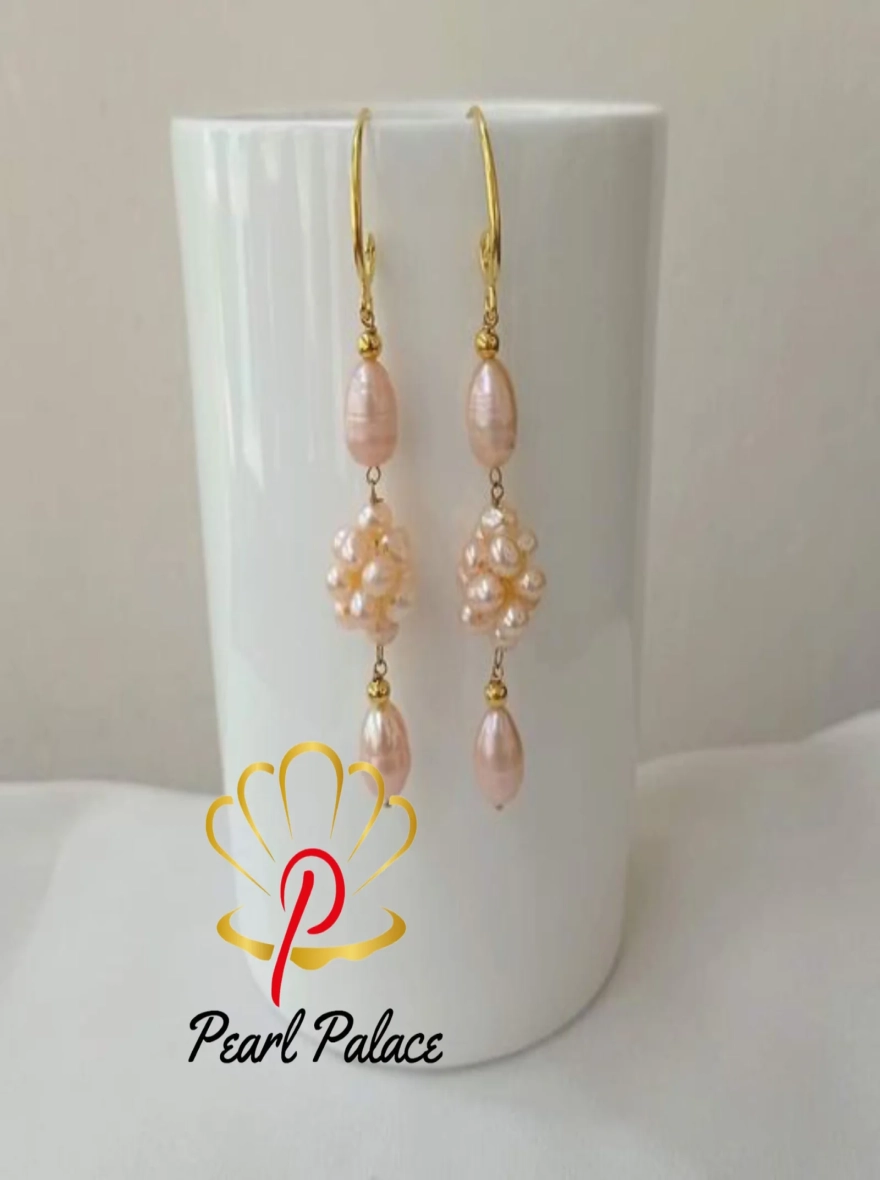 Fresh water pearl earring Pink