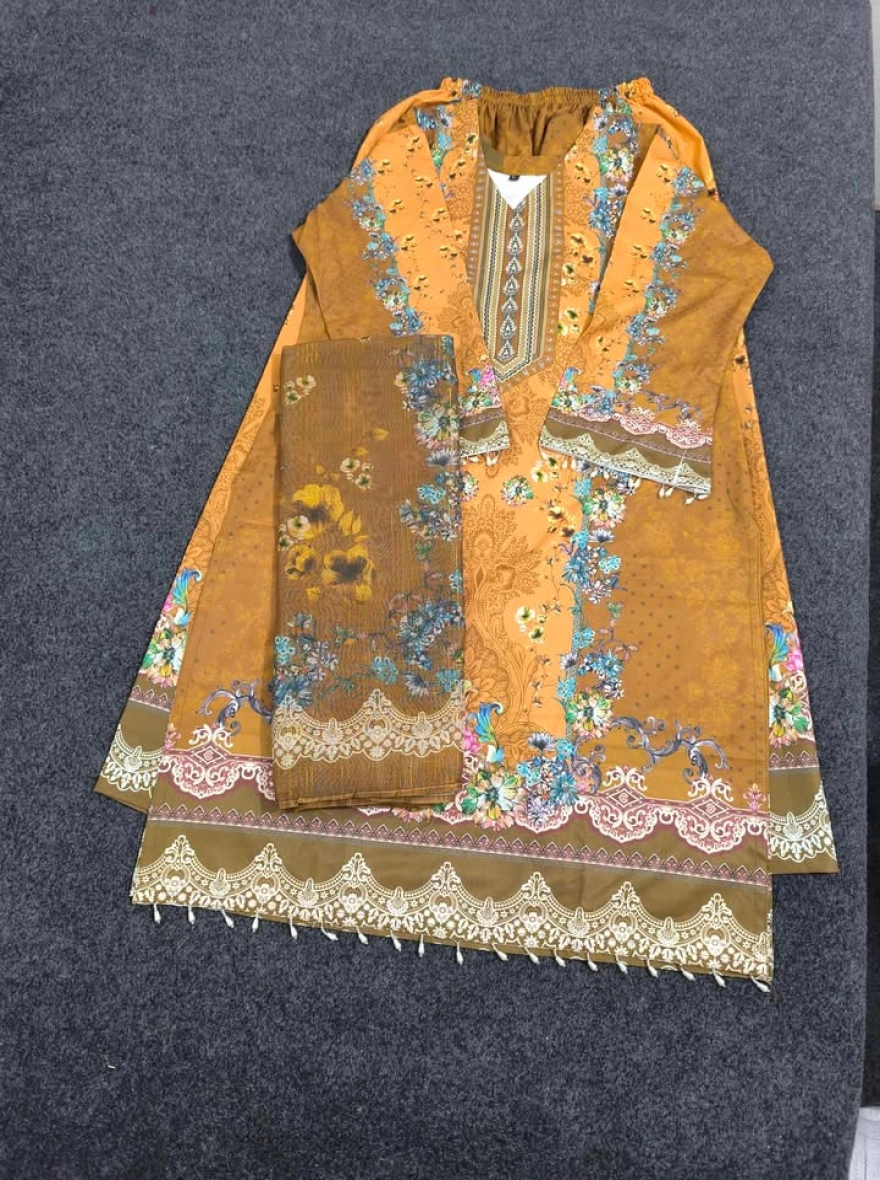 Saffron Meadow Digital Print Suit