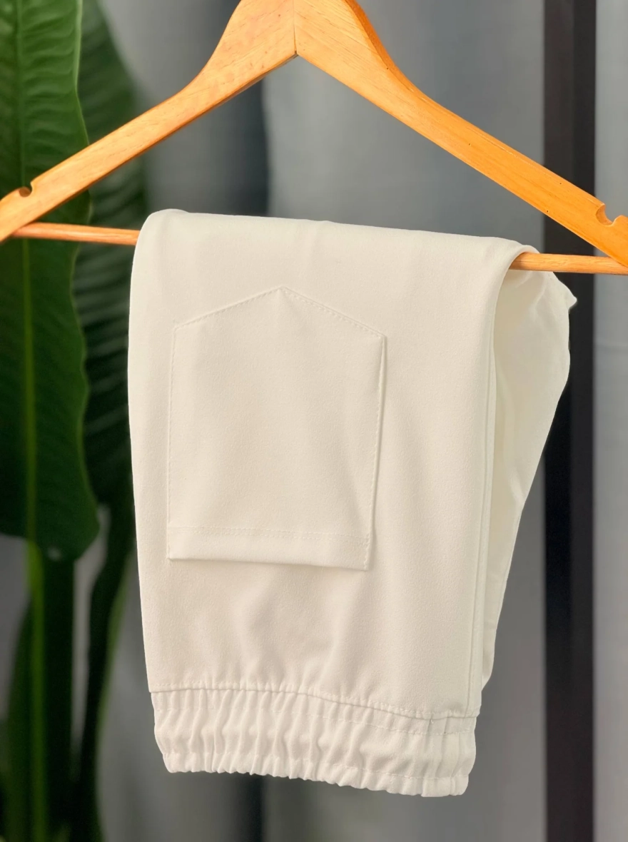 Zenith White Low-Cut Baggy Joggers