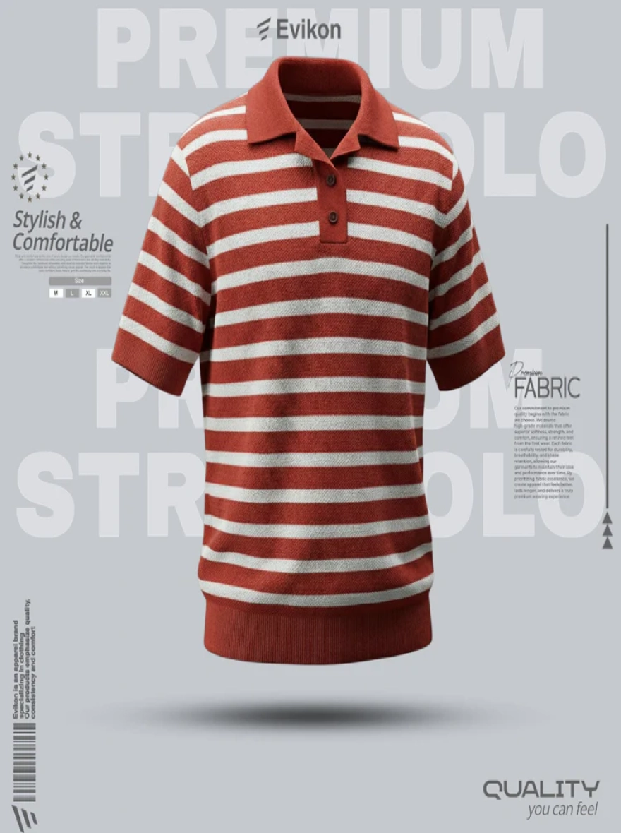 Premium Old Money Polo T-Shirt- Red Orange