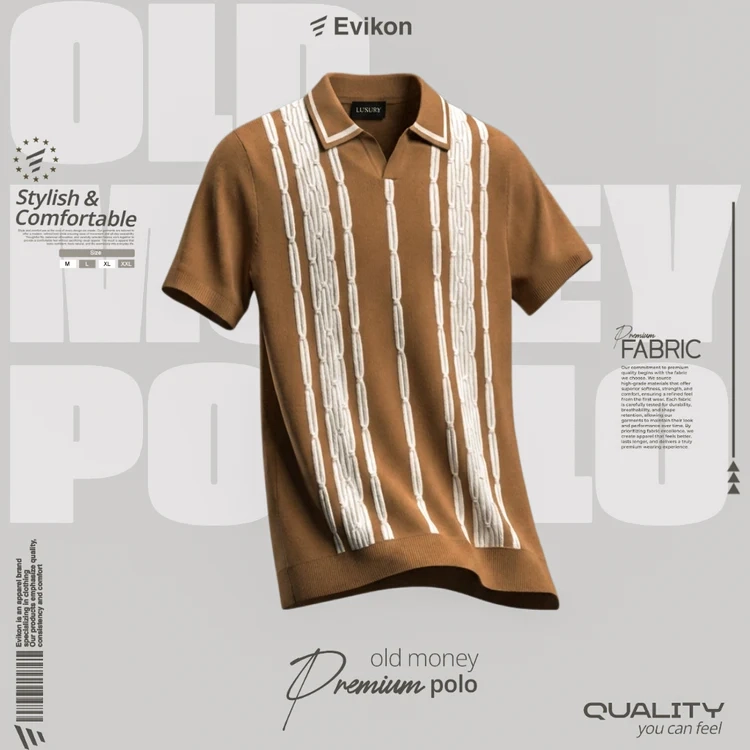Old Money Polo T-Shirt- Brown