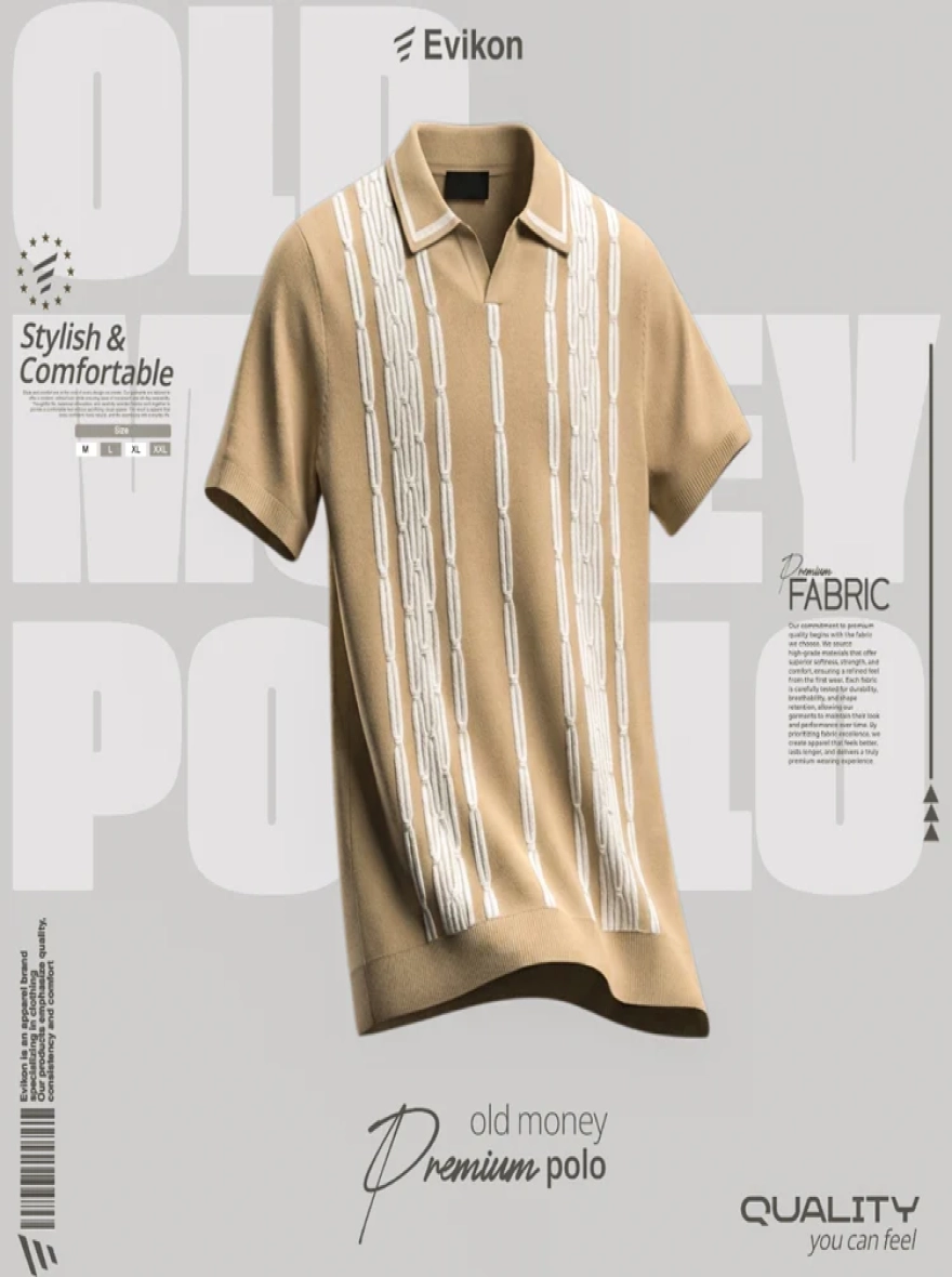Old Money Polo T-Shirt- Beige