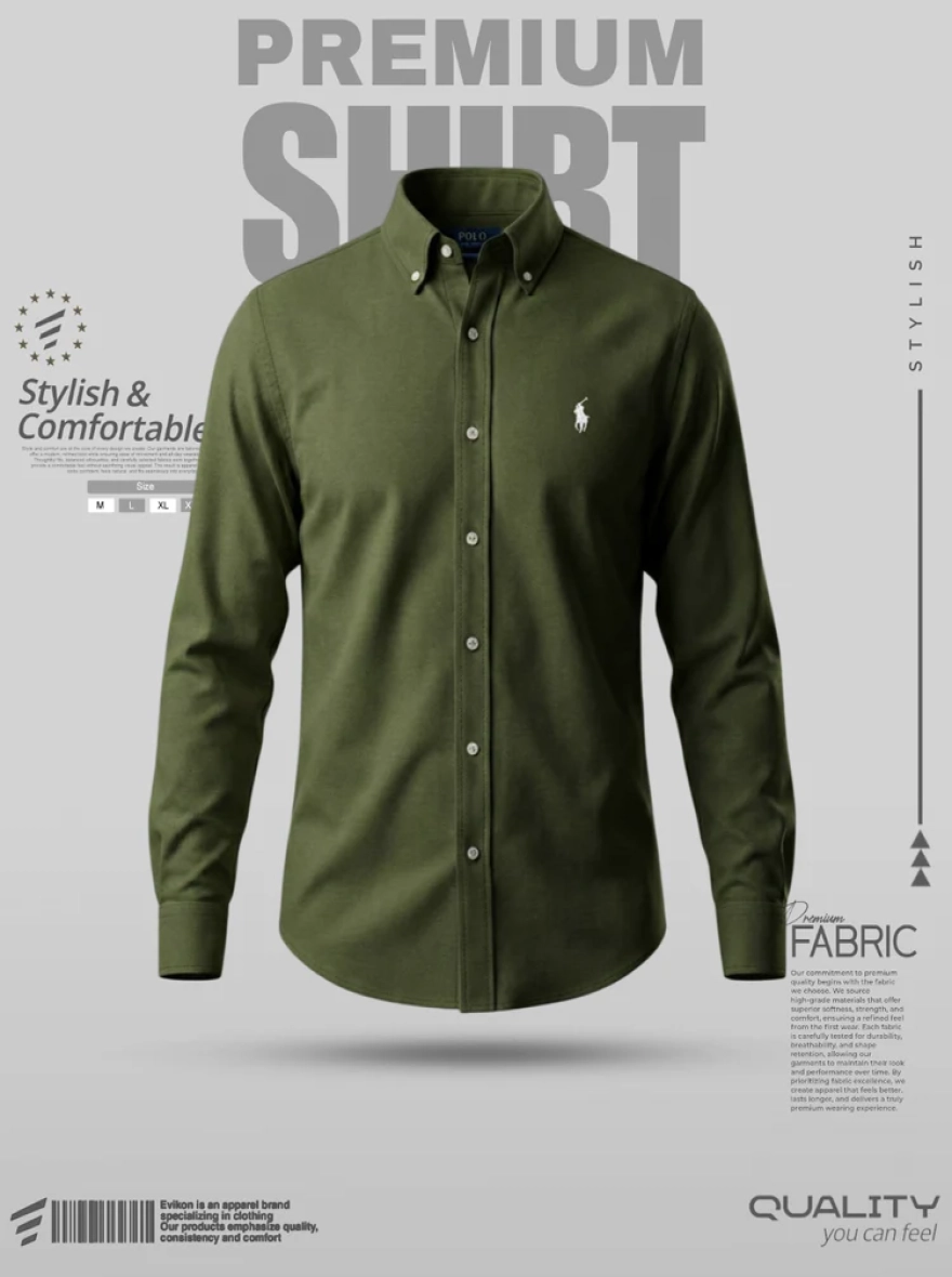 Premium Classic Olive Oxford Shirt – Signature Edition