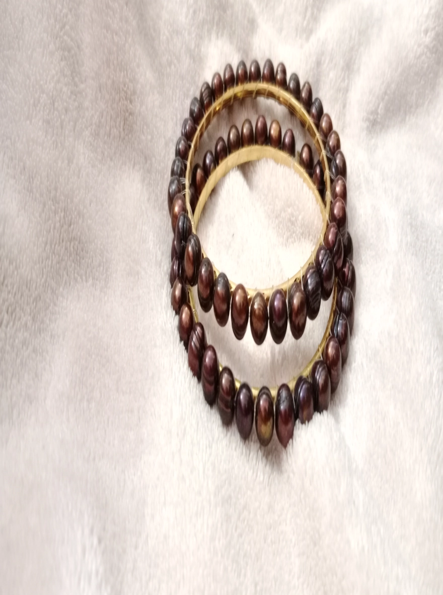 Coffee Colour Fresh Water  Pearl Bangle