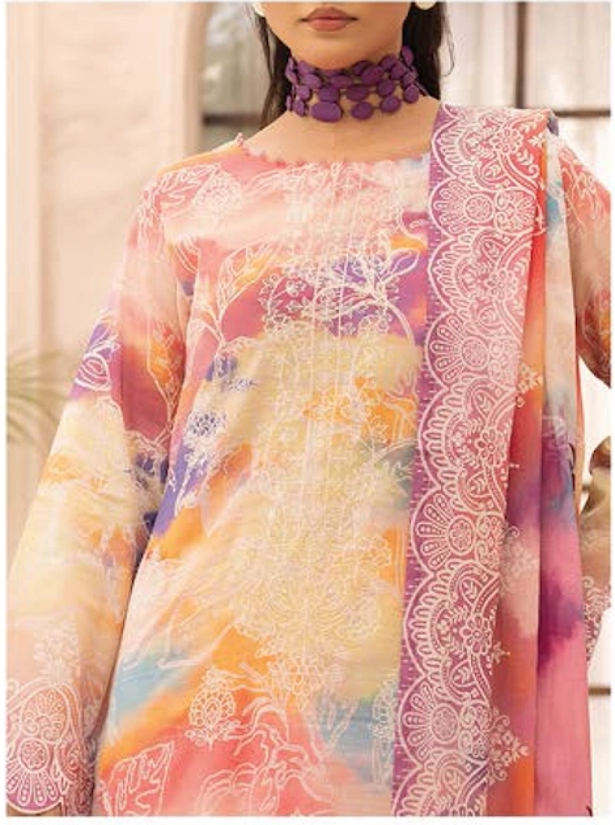 Floral Symphony Embroidered 3-Piece Lawn Suit