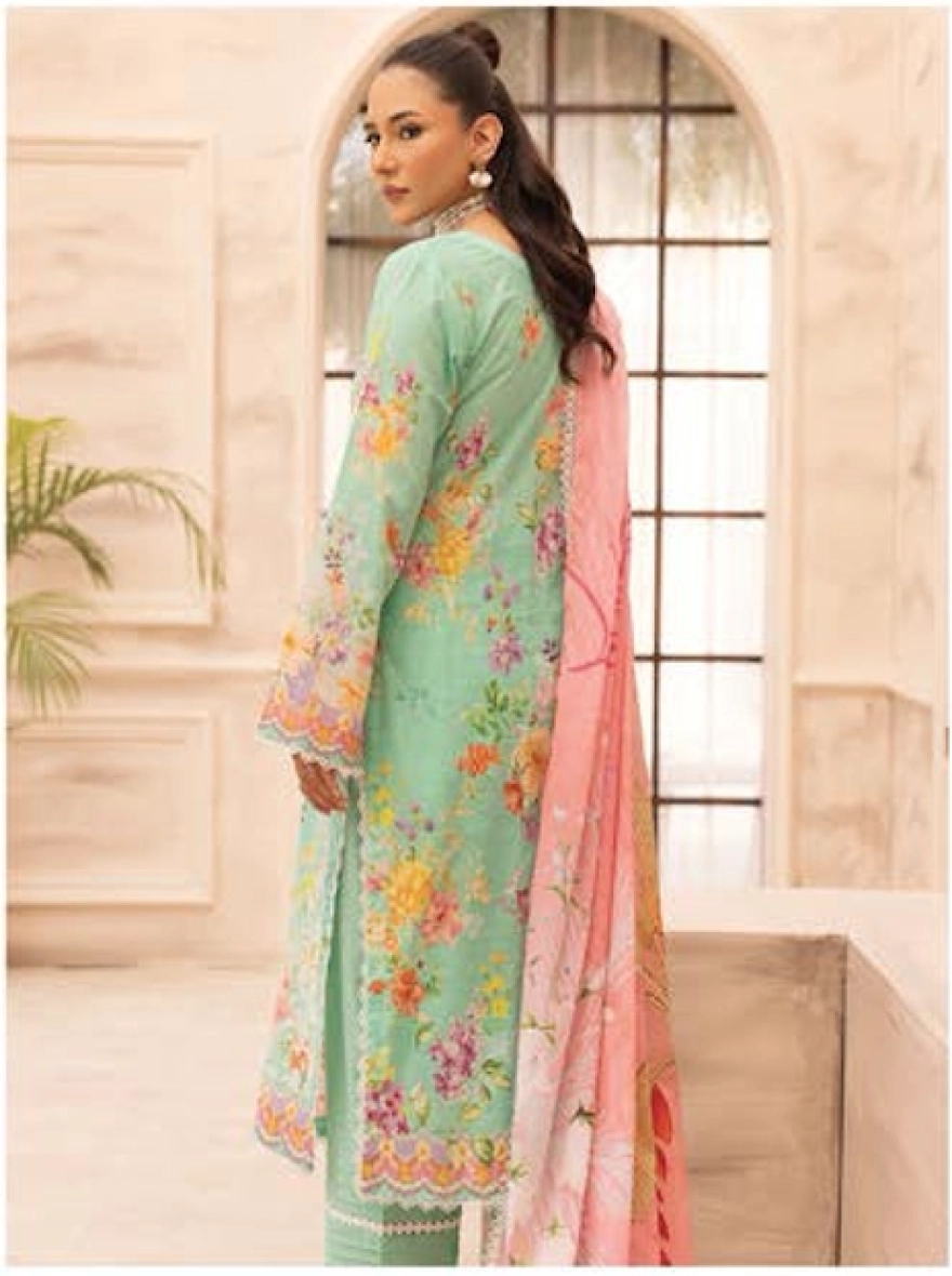 Mint Gardenia Embroidered 3-Piece Lawn Suit