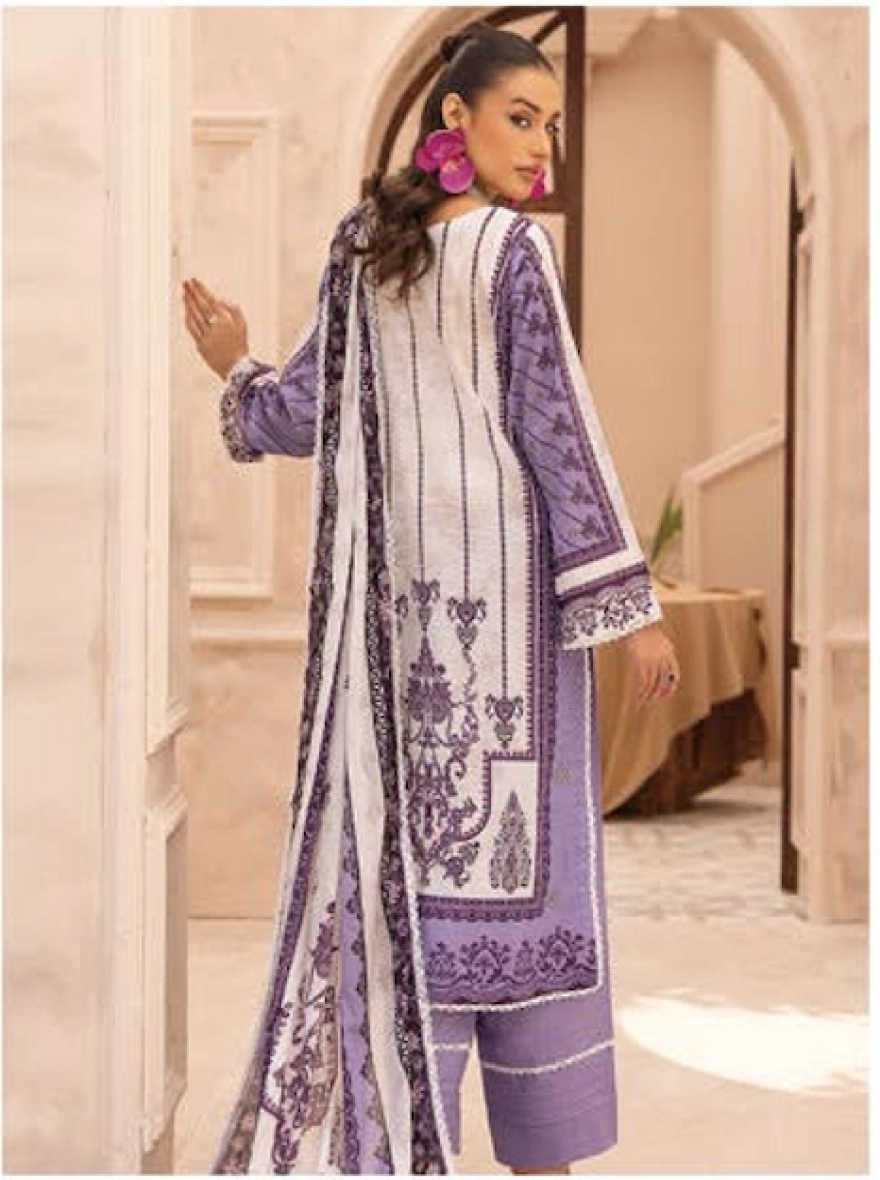 Violet Regal Embroidered 3-Piece Lawn Suit
