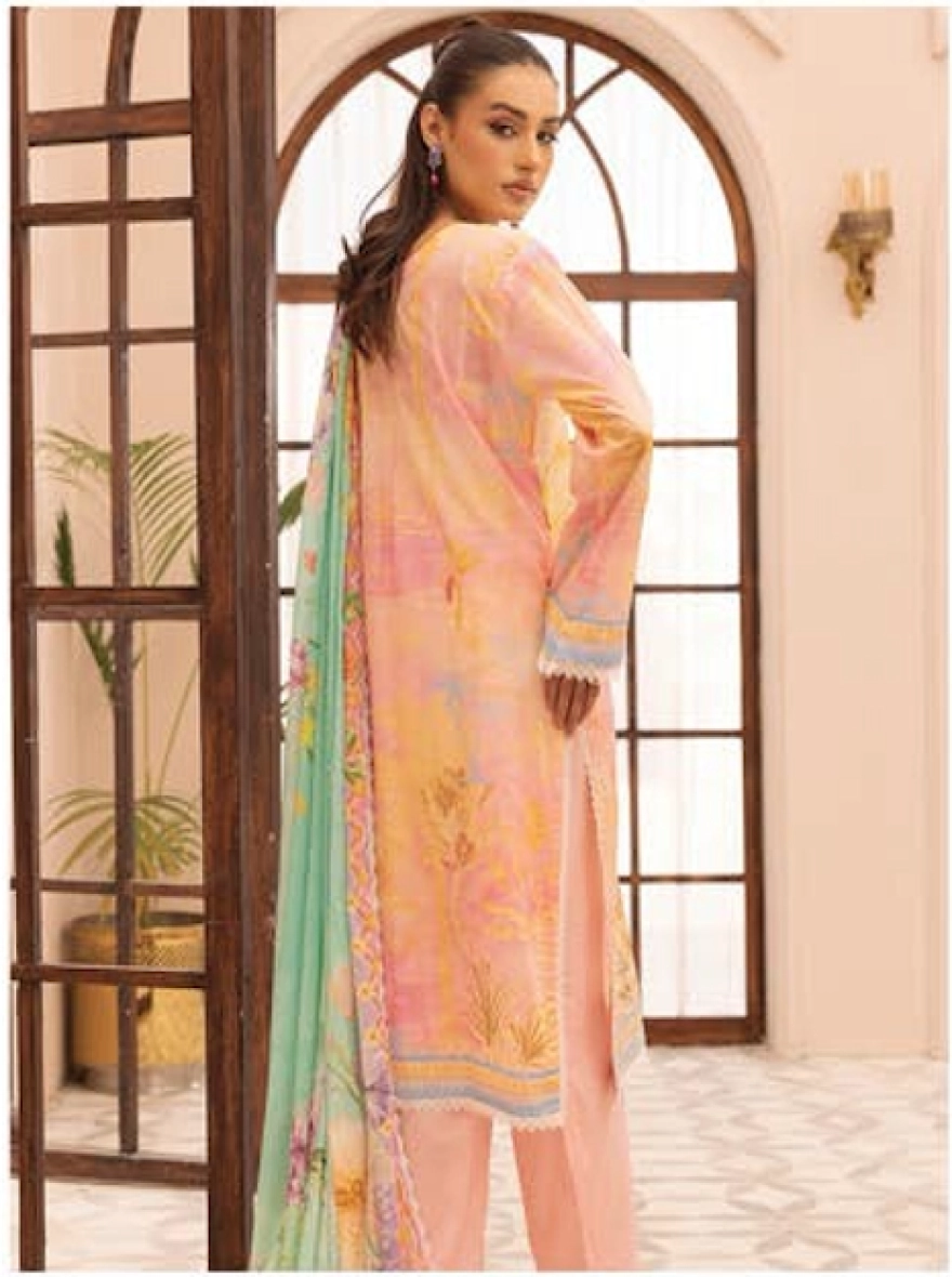 Sunset Haze Embroidered 3-Piece Lawn Suit