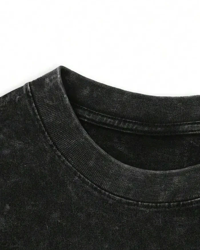 One Piece Printed Acid Wash T-Shirt