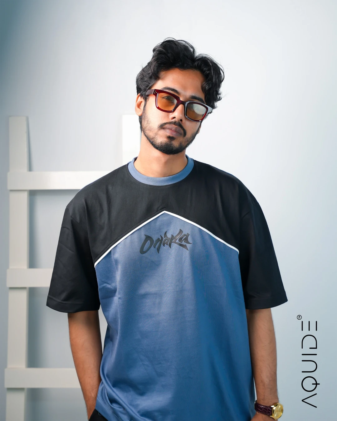 AQUIDE "Dhaka" Dual-Tone Drop Shoulder Tee
