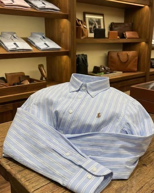 Premium Slim Fit Sky Blue Stripe Shirt